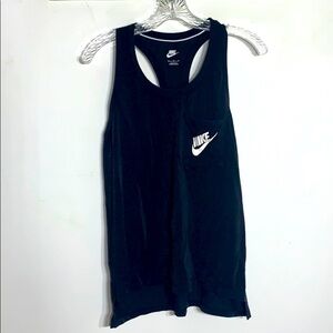 Nike tank top front Pocket logo Running Muscle tank black
